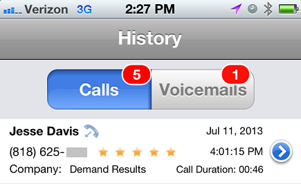 Revenue.io mobile CRM voicemail