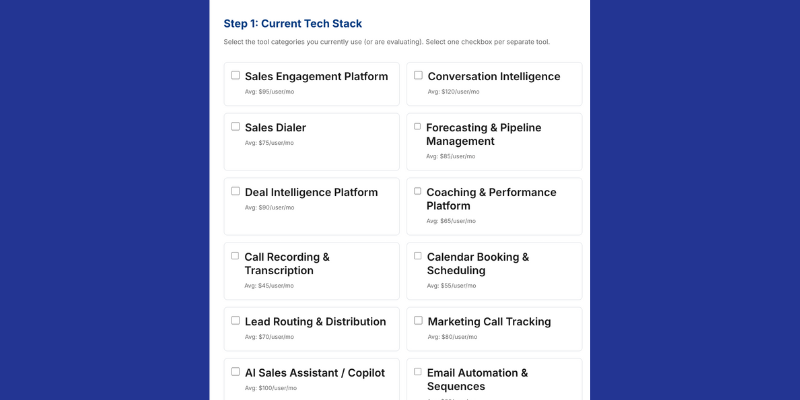 Tech Stack Calculator Preview
