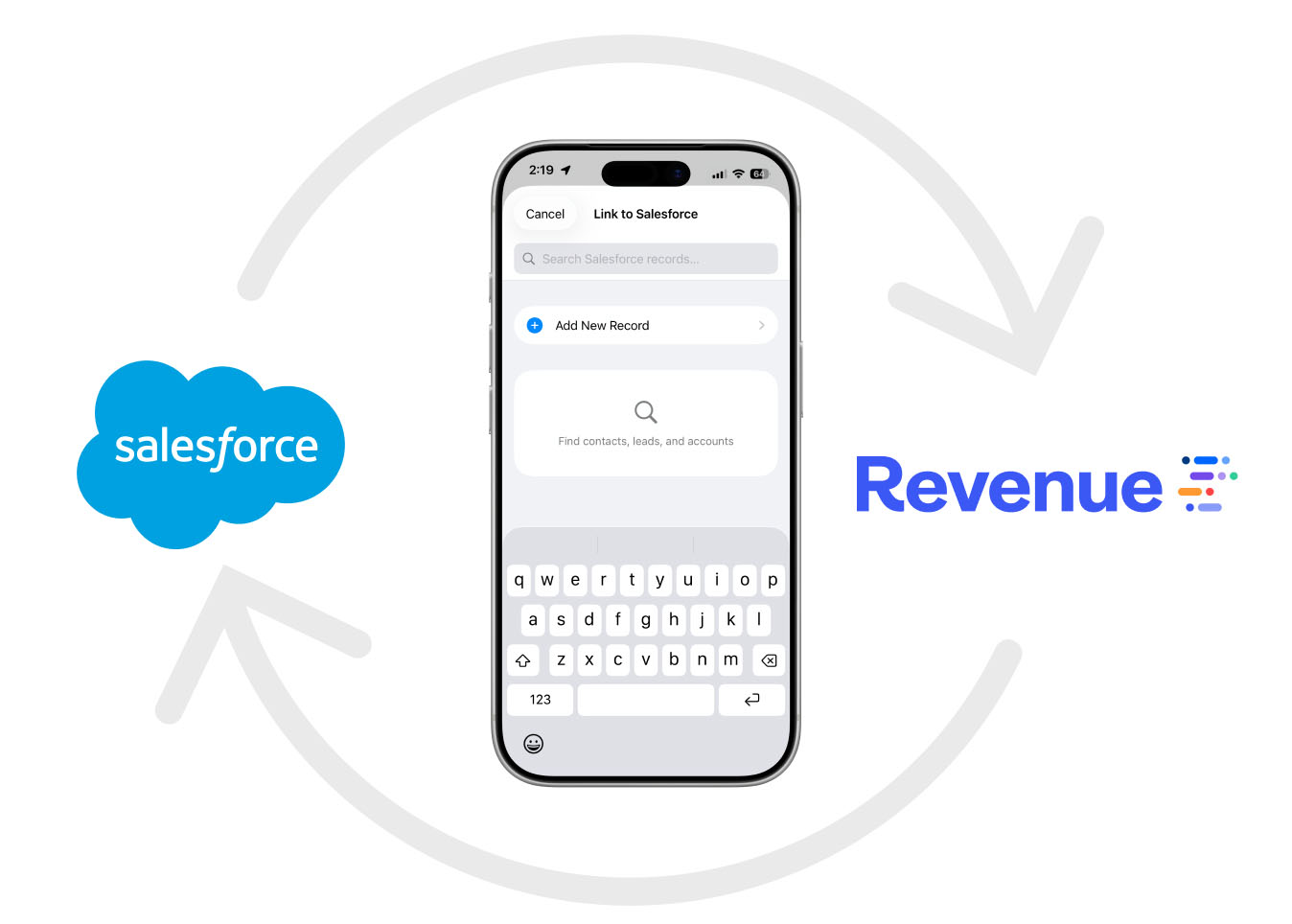 field sales in person meeting app display of revenue.io