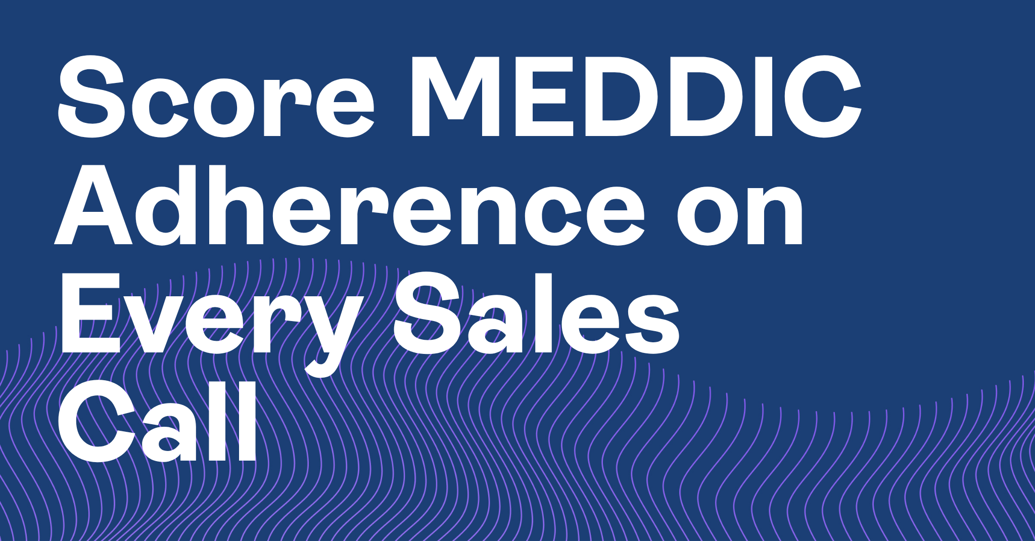 Score MEDDIC Adherence on Every Sales Call